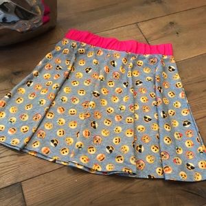 Grey Emoji skirt with pink waistband